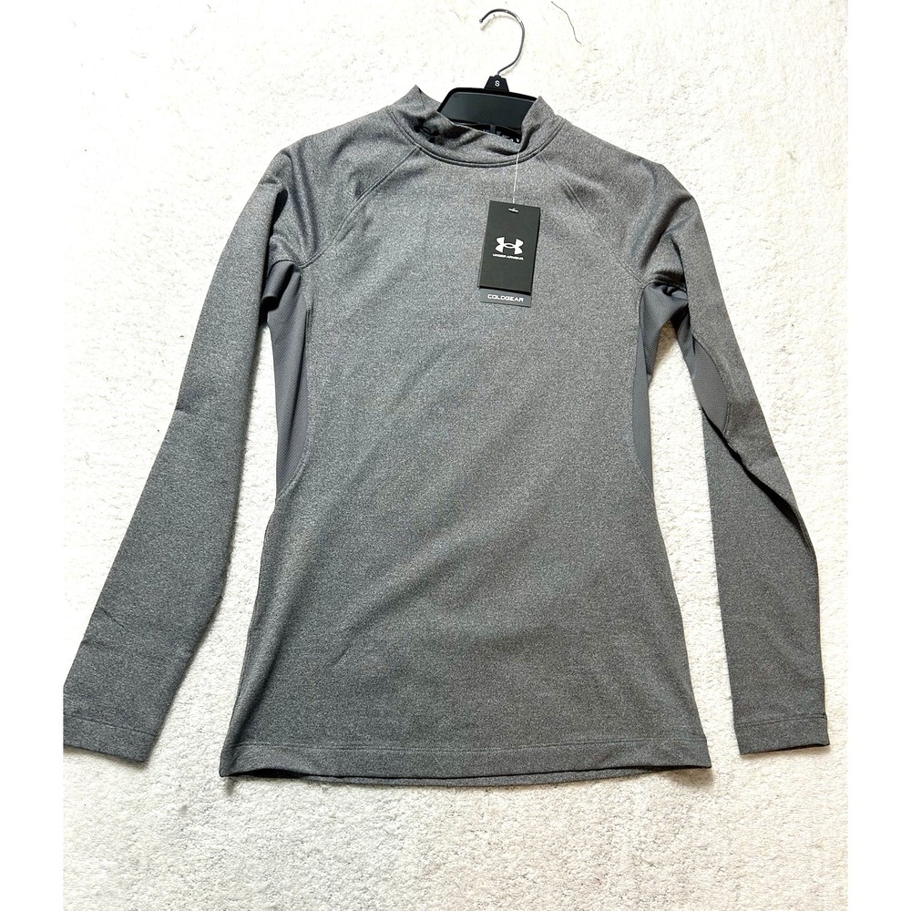Under Armour Authentics Cold Gear MockNeck Grey Medium Long Sleeve Top (F1)